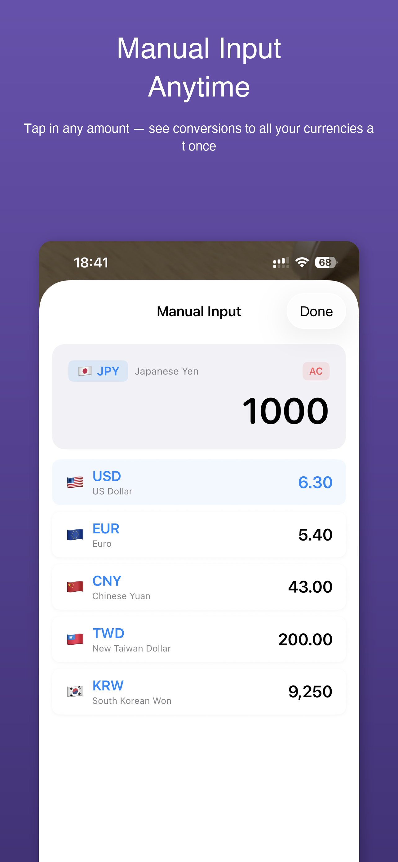 Manual input
